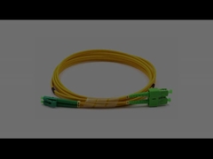 Innen LC/APC naar SC/APC Duplex Single Mode LSZH Fiber Optic Patch Cable 3,0 mm Gele jas
